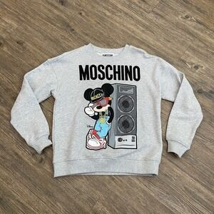 MOSCHINO x H&M Mickey Mouse Disney Sweater Grey Sweatshirt Size Small S